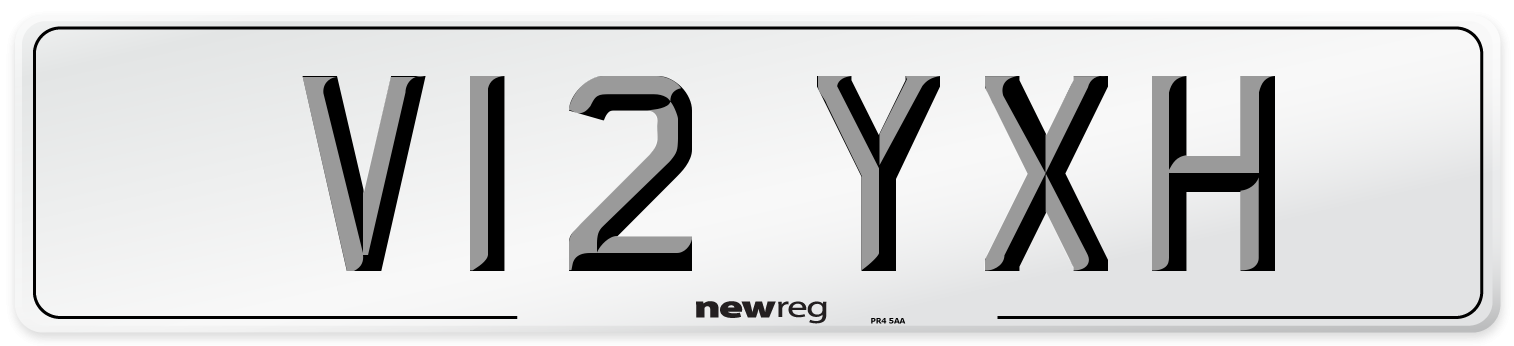 V12 YXH Number Plate from New Reg